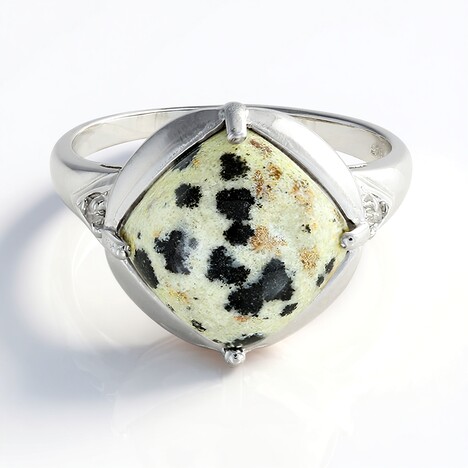 Anello in argento con Diaspro Dalmata