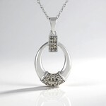 Collana in argento con Diamante Cioccolato I2