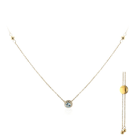 Himmelblauer Topas-Silbercollier