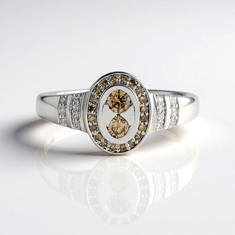 Anello in argento con Diamante Champagne I2 (de Melo)
