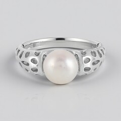 Bague en or et Perle blanche de culture d'eau douce (Ornaments by de Melo)