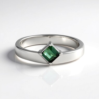 Benedito Green Tourmaline Silver Ring (Adela Silber)