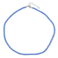 Blauer Onyx-Silberhalskette