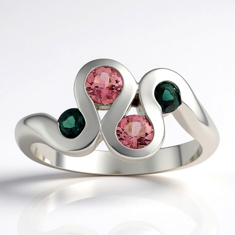 Anello in argento con Tormalina Rosa Brasiliana (Pallanova)