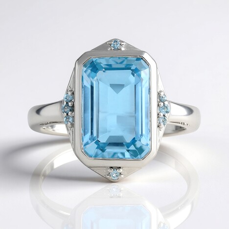 Anello in argento con Topazio Blu Cielo (KM by Juwelo)