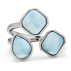 Zilveren ring met een larimar