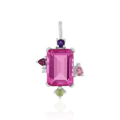 Zilveren hanger met een roze kwarts