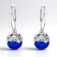 Orecchini in argento con Ambra Blu Colombiana (dagen)