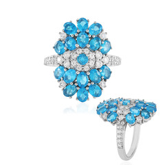 Anello in argento con Apatite Blu Neon