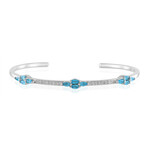 Bracciale in argento con Apatite Blu Neon