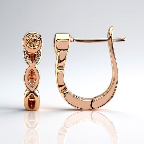 Orecchini in oro con Diamante Rose de France SI1 di Argyle (Annette)
