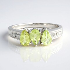 Anello placcato in platino con Tormalina Cuprian