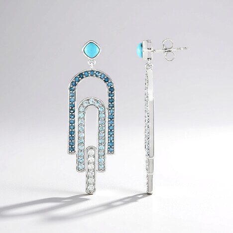 Orecchini in argento con Turchese Sleeping Beauty (KM by Juwelo)