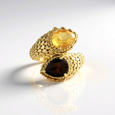 Zilveren ring met een rookkwarts