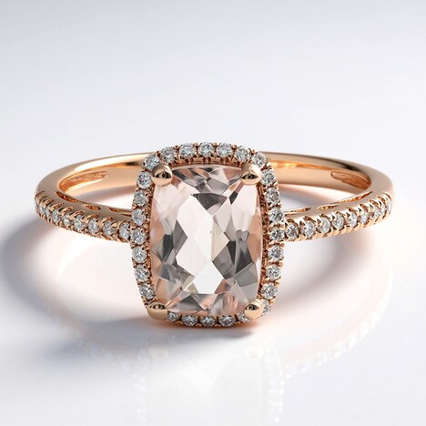 Anello in oro con Morganite AAA