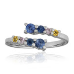 Anillo en plata con Zafiro azul Ceylon