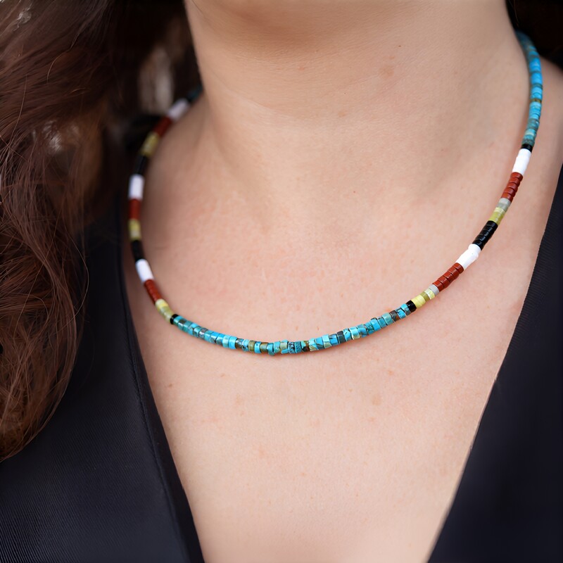 Edelstein-Silberhalskette