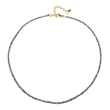 Silberfarbener Diamant-Silberhalskette