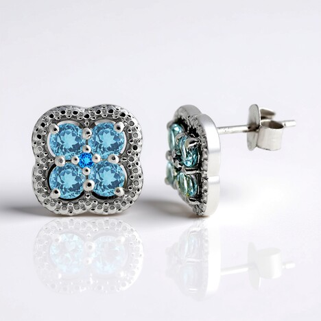 Orecchini in argento con Topazio Blu Cielo