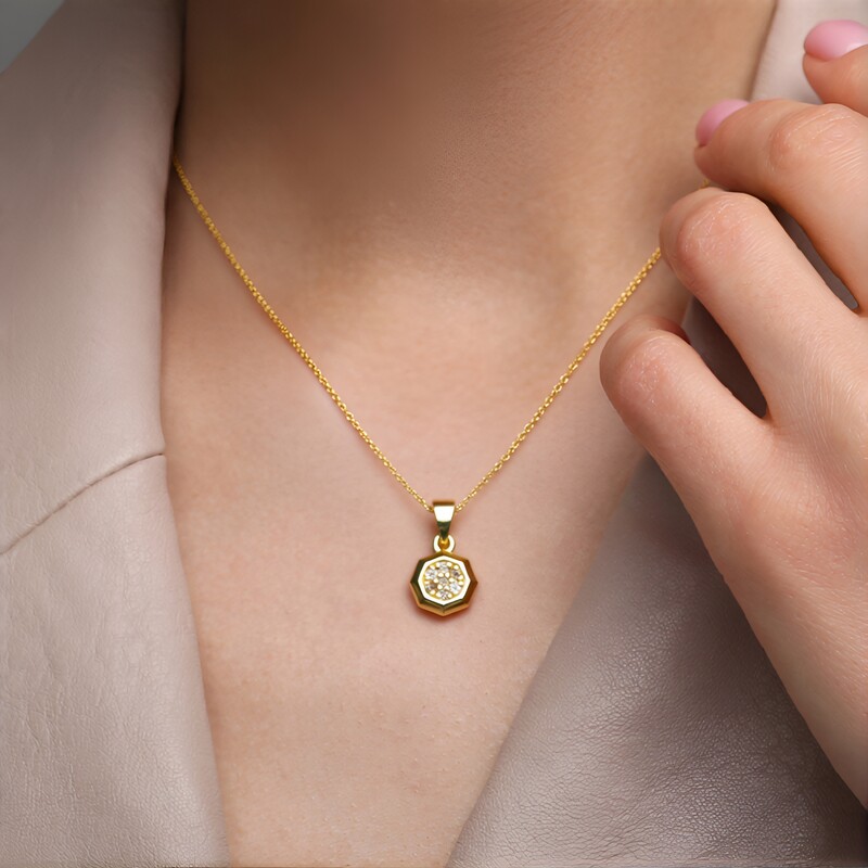 Colgante en oro con Diamante chocolate I2