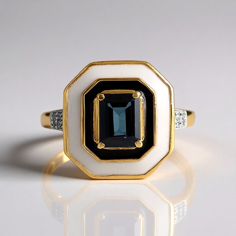 Anello in argento con Topazio Blu Londra (M de Luca)