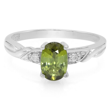 Bague pour homme en argent et Tourmaline cuprifère