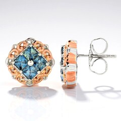 Orecchini in argento con Zaffiro Petrolio