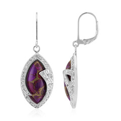 Pendientes en plata con Turquesa Mohave Kingman púrpura con cobre. (Faszination Türkis)