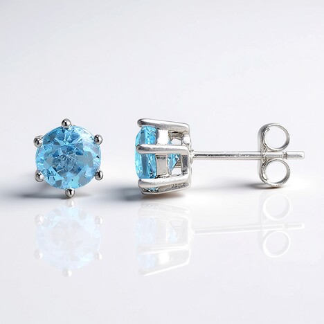 Orecchini in argento con Topazio Blu Cielo