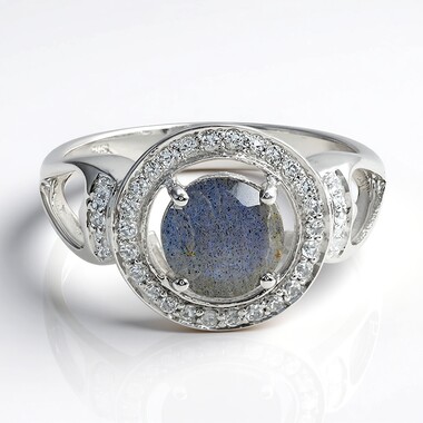 Romanian Spectrolite Silver Ring