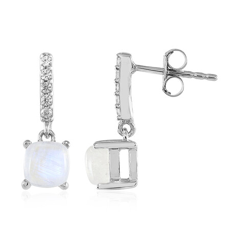 Pendientes en plata con Piedra de Luna arcoíris