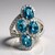 Bague en argent et Fluorite bleu pétrole
