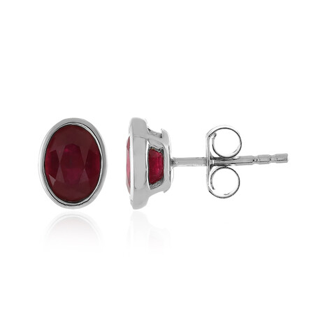 Madagaskar-Rubin-Silberohrringe