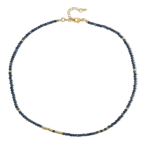 Blauer Madagaskar-Saphir-Silberhalskette (Riya)