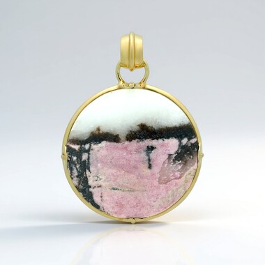 Ciondolo in argento con Rodonite Sulavesi (Bali Barong)