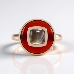 Bague en argent et Cornaline (KM by Juwelo)