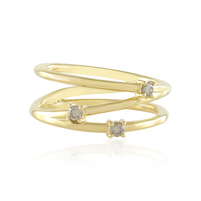 Zilveren ring met VS1 champagne diamanten