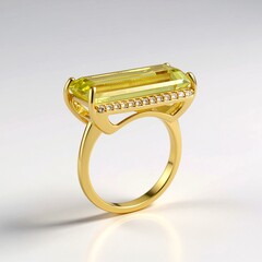 Anello in argento con Quarzo Limone