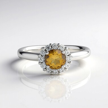 Anillo en plata con Citrino