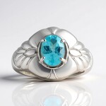 Anello in argento con Apatite Blu (Pallanova)