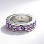 Ciondolo in argento con Ametista Rose de France (MONOSONO COLLECTION)