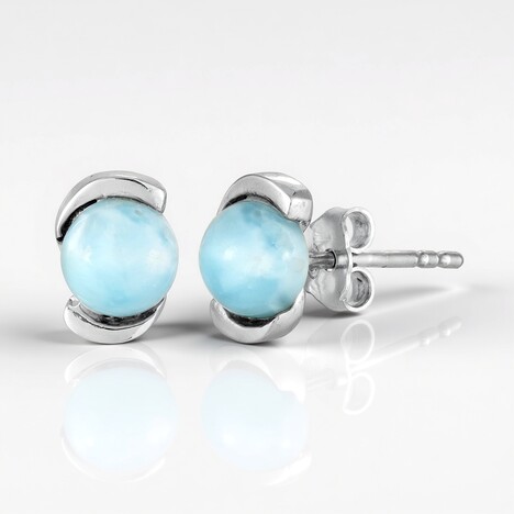 Boucles d'oreilles en argent et Larimar