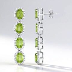Orecchini in argento con Peridoto (de Melo Essence)