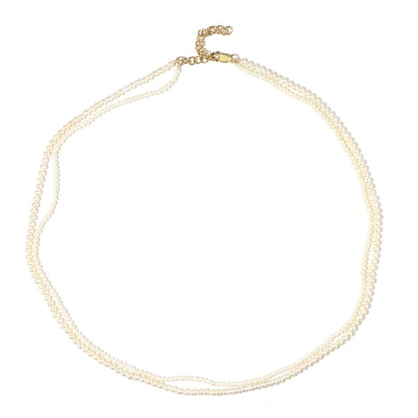Zilveren halsketting met crèmekleurige zoetwater kweekparels
