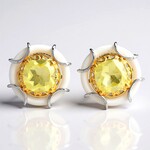 Boucles d'oreilles en argent et Agate blanche (Gems en Vogue)