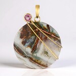 Ciondolo in argento con Calcedonio Venus (Bali Barong)