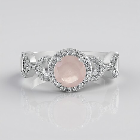 Anello in argento con Quarzo Rosa