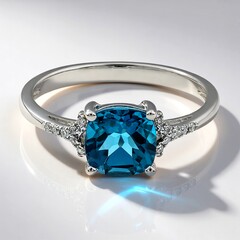 Anello in oro con Topazio Blu Londra