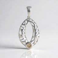 Ciondolo in argento con Diamante Champagne I2 (Ornaments by de Melo)