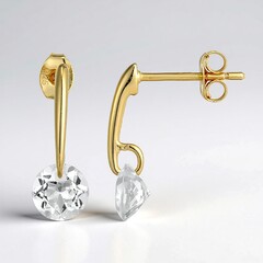 Orecchini in argento con Topazio Bianco